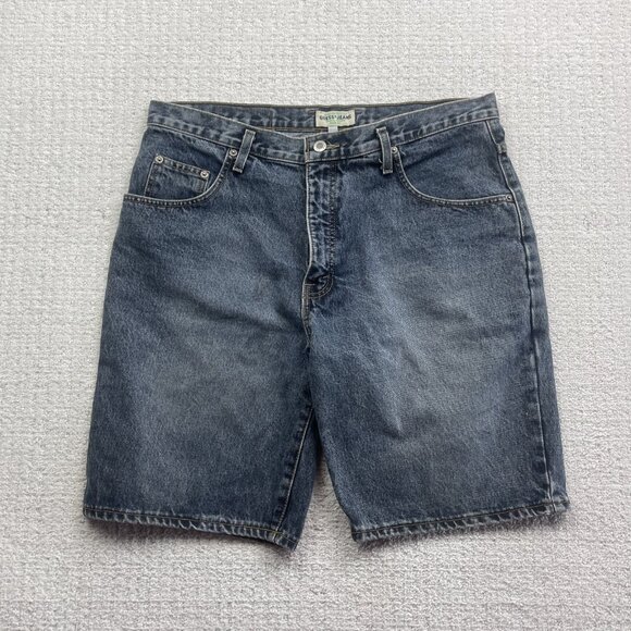 Vintage Guess Jeans USA Shorts Sz 36 Baggy Wide Leg Canada Made Skater Retro - Picture 1 of 12